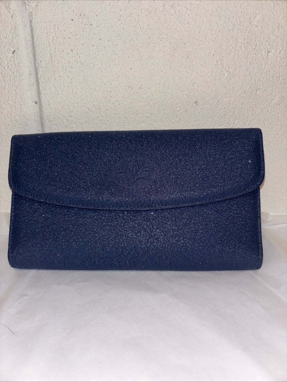 Vintage Buxton Checkbook calculator organizer wallet blue textured leather